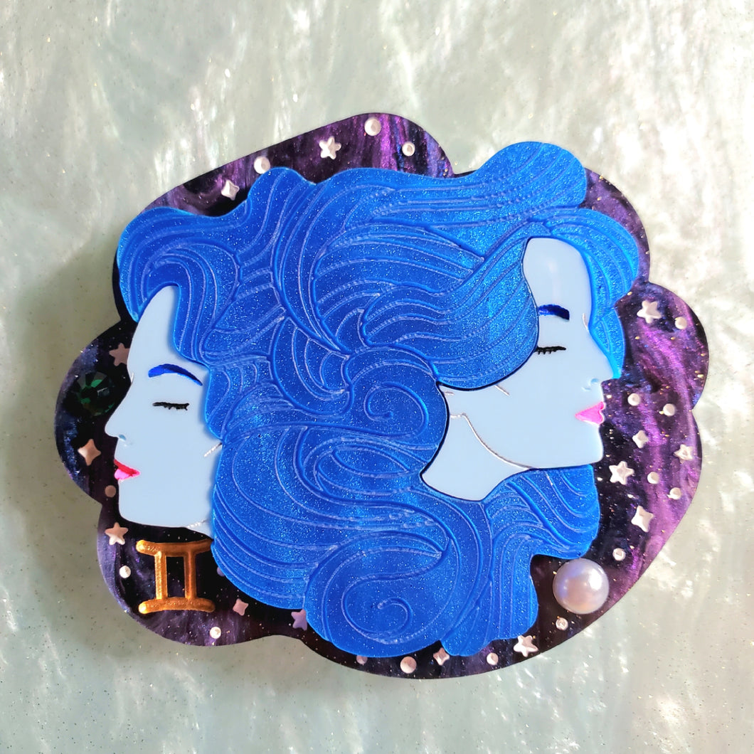 Gemini Brooch - The Twins *MADE TO ORDER*